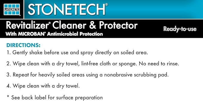Stone Surface Cleaner Spray for Stonetech Revitalizer Cleaner and Protector - 3‑in‑1 Daily Stone &amp Grout Cleaner - Reseals &amp Refreshes Natural Stone Countertops Floors &amp Tiles (Citrus 24
