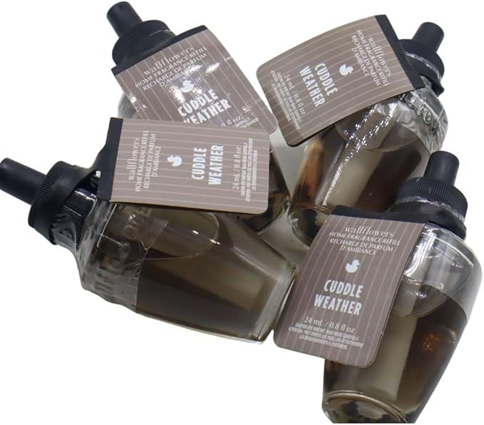 Bath &amp Body Works CUDDLE WEATHER Wallflowers Home Fragrance Refill 0.8 fl oz - 4 pack