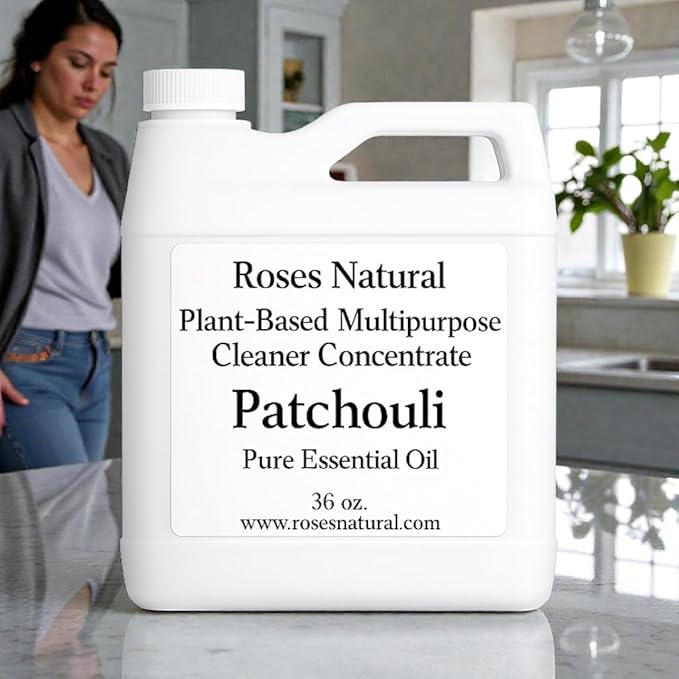 Patchouli Multipurpose Cleaner Concentrate 36 oz | Plant-Based Non-Toxic Biodegradable | Streak-Free Cleaning for Kitchen Bathroom Glass &amp Floors Made in the USA