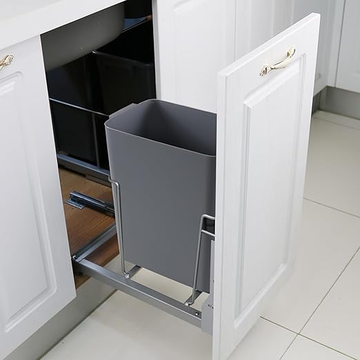 Xyskin Grey Plastic Trash Can Garbage Container Bin Trash Wastebasket 4.5 Gallon 3 Pack