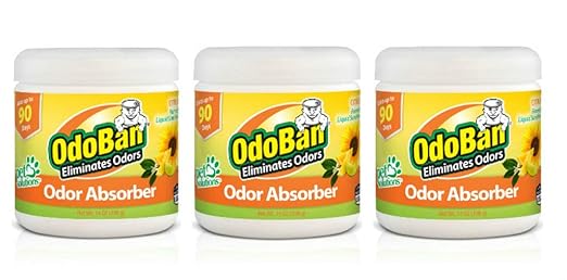OdoBan Solid Odor Absorber Eliminator for Home and Small Spaces Fresh Linen Scent &amp Solid Odor Absorber Eliminator for Home and Small Spaces Citrus Scent 14 Ounces Each 3-Pack