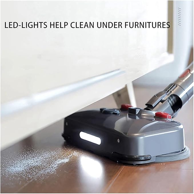 Electric Cleaning Mop Wet Dry Mopping Head with LED Light Compatible with Dyson V7 V8 V10 V11 V15 Vacuum Cleaner Parts