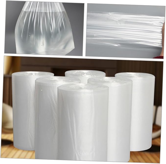 VICASKY Thickened Plastic Trash Bags 6 Rolls 45x50cm 30 Pieces Each Disposable Garbage Bags for Kitchen Bathroom Bedroom Home Use