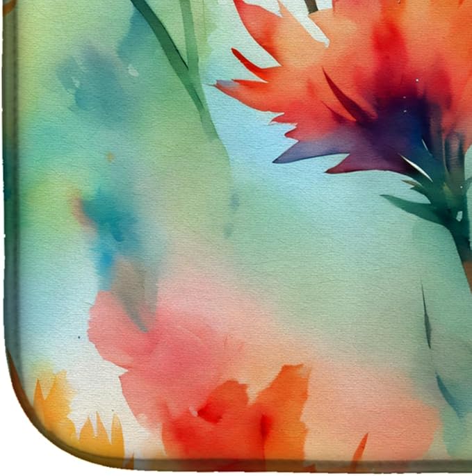 Caroline's Treasures DAC1719DDM Wyoming Indian Paintbrush in Watercolor Dish Drying Mat Absorbent Dish Drying Mat Pad for Kitchen Counter Dish Drainer Mat for Countertop 14 x 21 Multicolor