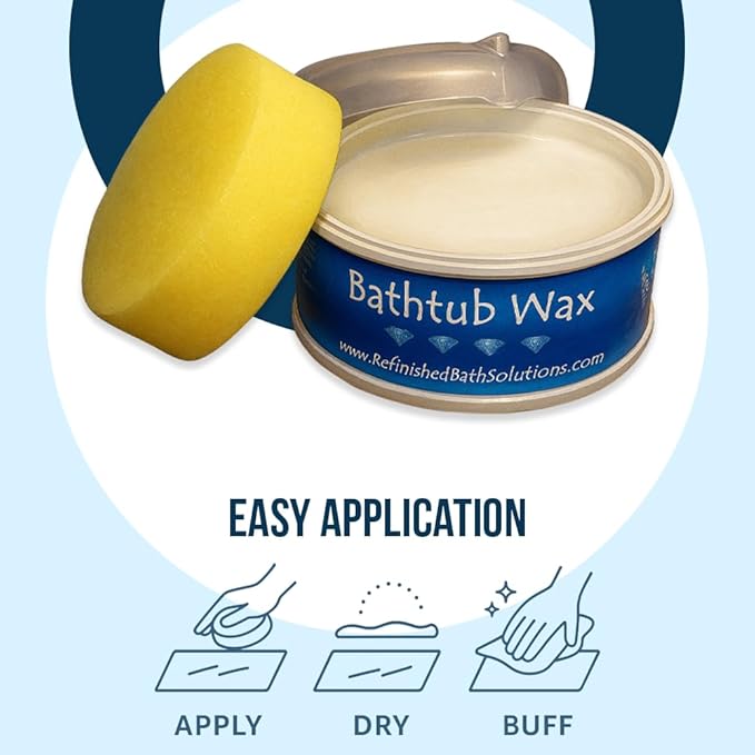 Ekopel 2K Bathtub Wax | Polish &amp Seal for Porcelain &amp Fiberglass Tubs | Watermark &amp Scum Repellent | Easy DIY Shine