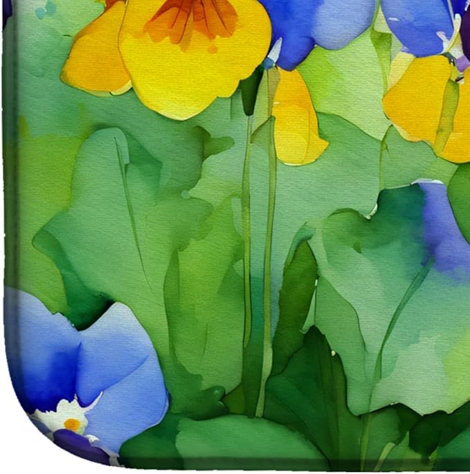 Caroline's Treasures DAC1647DDM Illinois Violet in Watercolor Dish Drying Mat Absorbent Dish Drying Mat Pad for Kitchen Counter Dish Drainer Mat for Countertop 14 x 21 Multicolor