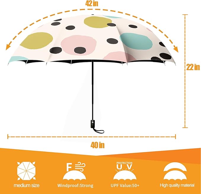 Small Compact Travel Automatic Folding Umbrella for Women Portable Lightweight Rain Wind UV Sun Shade