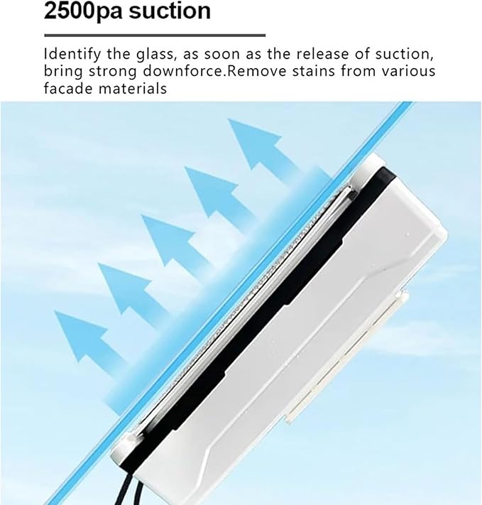 Window Cleaning Robot Square Window Cleaner with Automatic Water Spray 2500PA Suction Power Automatic Window Cleaning Robot for Window Glass Door Mirror Marble wall