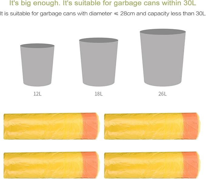 10 Packs Disposable Drawstring Trash Bags Sturdy Leakproof Plastic Rubbish Containers for Bathroom Bedroom Office Waste Organizer