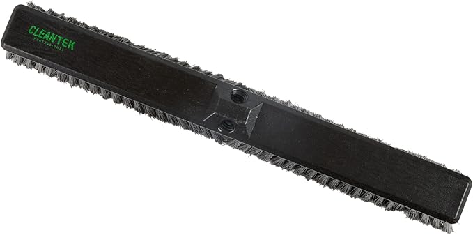 Restaurantware-BROOM HEAD ONLY: Clean Tek Professional 23.62-Inch Push Broom Head 1 Heavy-Duty Cleaning Tool - Handle Sold Separately Fine Flagged Bristles Black Plastic Outdoor Use
