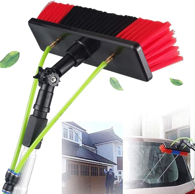 3-12m Window Cleaning Pole Water Fed Telescopic Brush Extendable Cleaner Conservatory Roof Cleaning Photovoltaic and Solar Panels 10m Rod 30cm Brush Head
