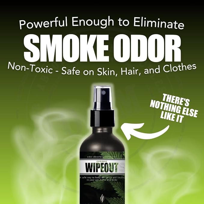 Chronic Wipeout Smoke Smell Eliminator for Home Cars Hands Hair Clothes &amp More | Smoke Odor Eliminating Spray for All Kinds of Strong Smoke | Gifts for Smokers - Sugar Cookie 2 Pack (16 oz)