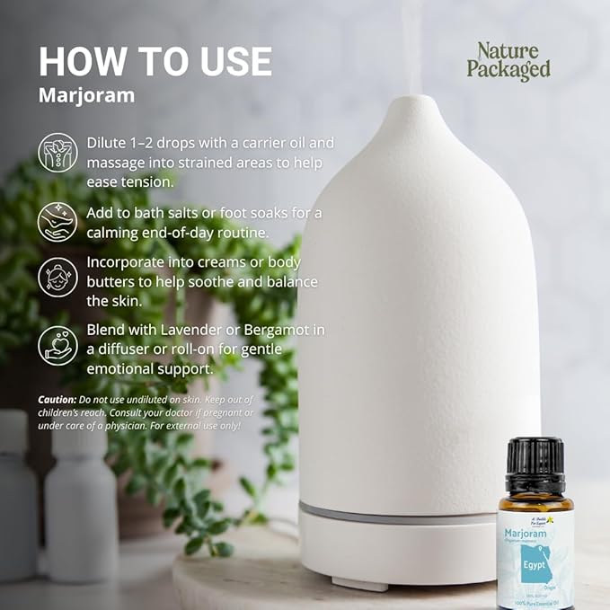 Marjoram Essential Oil - Direct from Al Sheikh for Export Egypt - Steam Distilled - Aceite de Mejorana for Aromatherapy Massage Diffuser DIY Candle and Soap Making - 2lbs