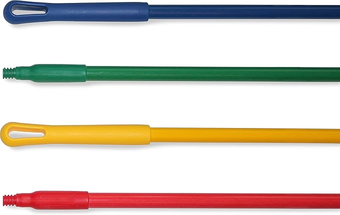 SPARTA Fiberglass Broomstick Replacement Broom Handle with Acme Threaded Tip for Industrial Cleaning Tools Fiberglass 60 Inches Green