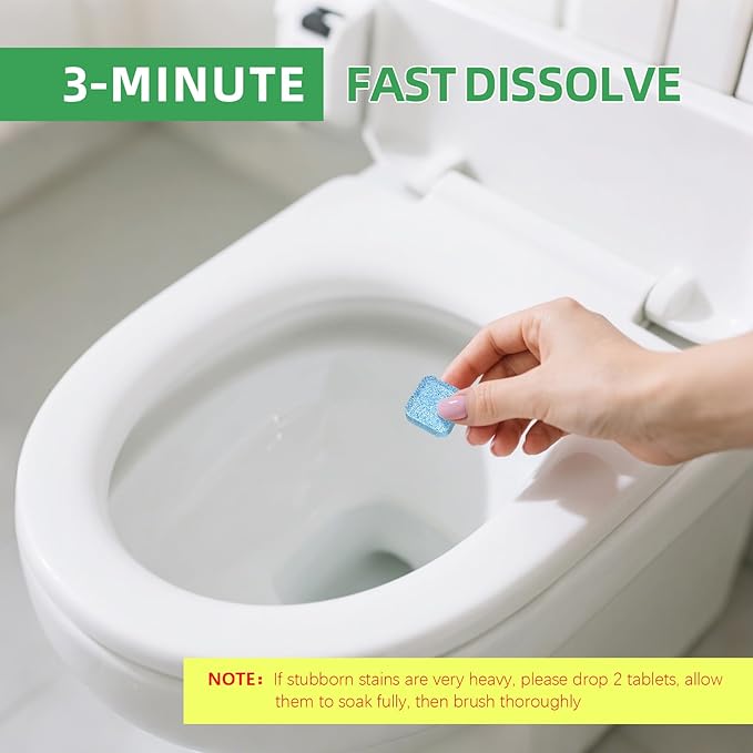 Toilet Bowl Cleaner Automatic Long Lasting Continuous Toilet Bowl Cleaners 3 Bottles Toilet Bowl Cleaning Tablets 30 Count Fast Dissolve Plastic-free Powerful Clean Septic Safe