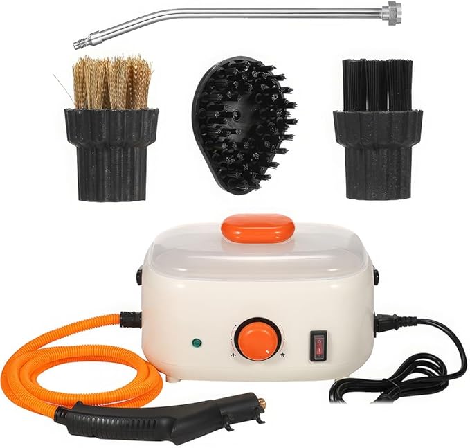 Handheld Steam Cleaner 2500w High-Pressure Steam 1500ml Large Water Tank 6 Adjustable Steam Levels Multi-Scene Cleaning Brush Head (White)