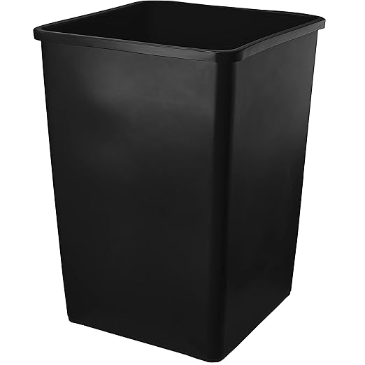 PRO&ampFamily 140 Qt. / 35 Gallon / 132 Liters Black Square Trash Can. Trash Bin Kitchen Garbage Can Waste Basket Recycle Bin