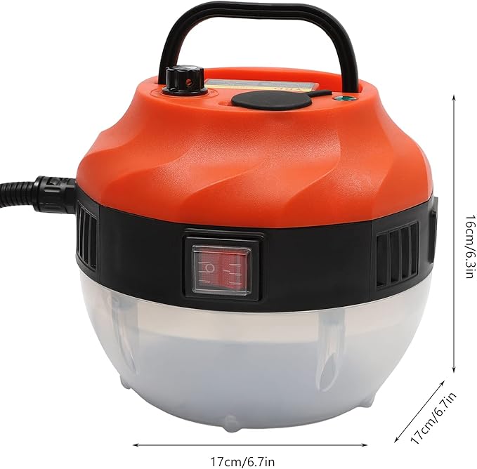 Handheld Steam Cleaner 1.6KW High Pressure Steamer for Cleaning Portable Corded Steam Cleaner for Home Use 0.35Gal Water Tank 221℉ High Temperature Fast Heating Steamer for Car Detailing (Orange)