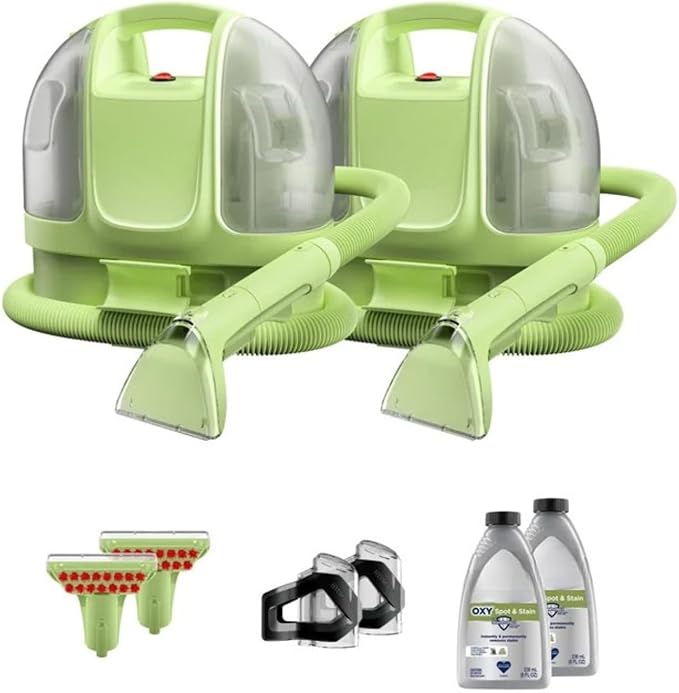 BIISSELLL Mini Spot Cleaner 2-Pack 360 Watt Portable Carpet Upholstery Pet Stain Deep Cleaner 16oz Each Unit