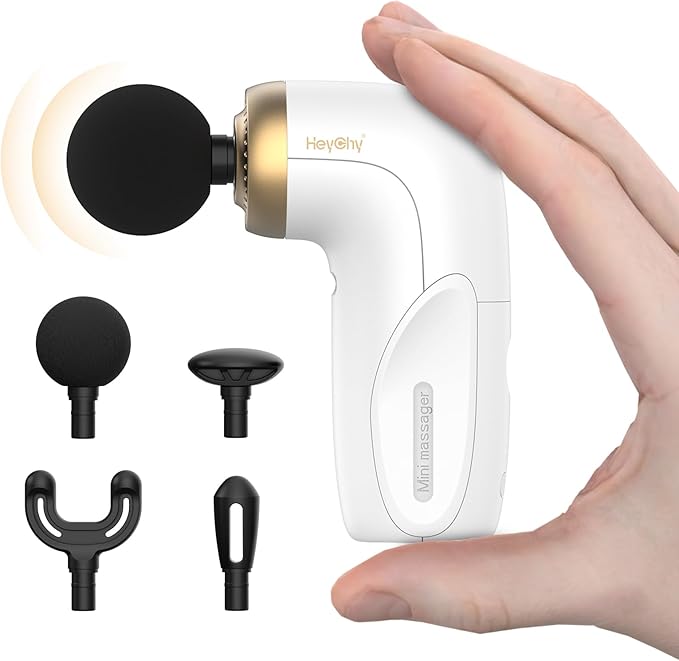 A1 Super Mini Massage Gun Percussion Deep Tissues Muscle Massager Compact Sports Travel Massage Gun Portable Handheld Massager for Office Home Athletes(White)