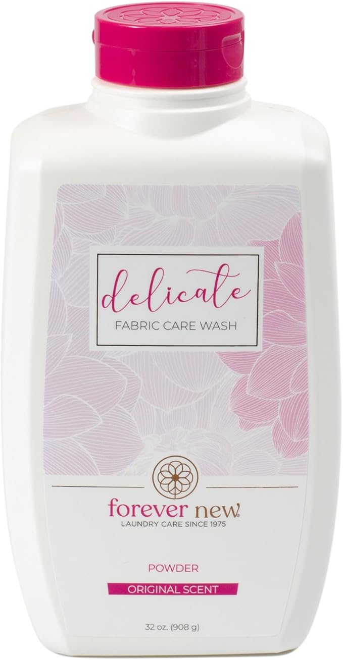 FOREVER NEW Delicate Hypoallergenic Laundry Detergent Powder - 150 to 192 Large Loads - Gentle washing detergent for Silk Cashmere Bra Undergarments Wool etc. - Original Scented - 32oz (3pack)