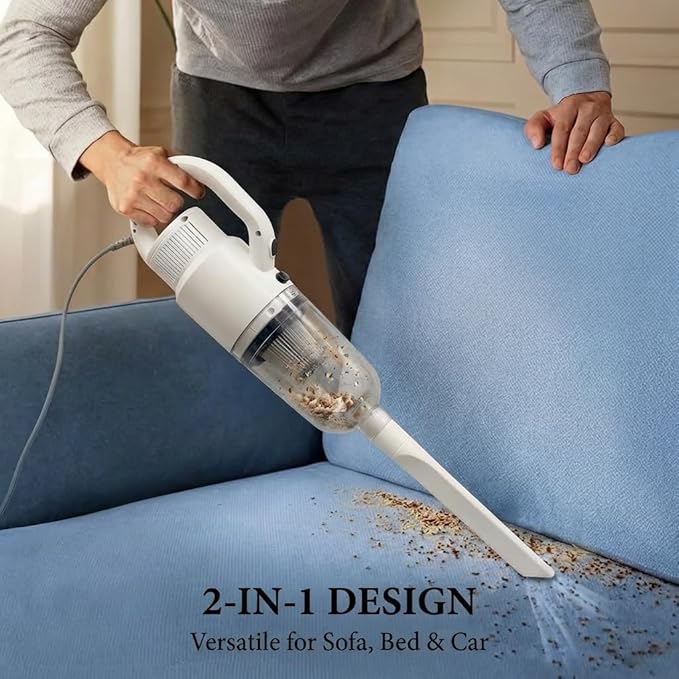 Lightweight Corded Stick Vacuum Cleaner 2-in-1 Handheld Vacuum with Floor Brush &amp Crevice Tool 13 ft Power Cord HEPA Filter Ideal for Apartments Dorm Rooms and Everyday Home Cleaning