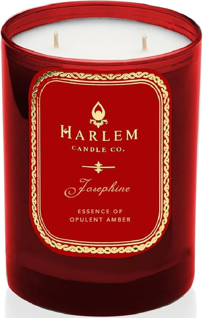 HARLEM CANDLE CO. Josephine - Luxury Scented Soy Candle 11 oz - 80-Hour Burn Time | Rose Jasmine Warm Amber Tonka Bean and Sandalwood | Scented Candles for Women