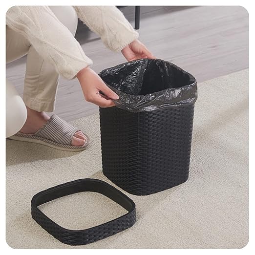 Zerodeko Trash Can Nordic Style Plastic Waste Basket for Bathroom Office Kitchen Large Capacity Simple Design for Organizing and Decluttering Spaces