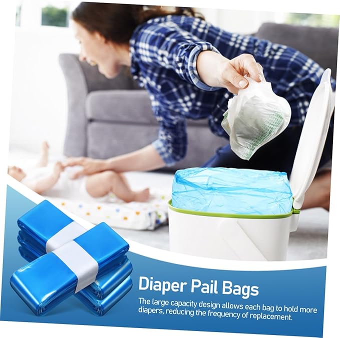 Disposable Diaper Pail Bags 5 Rolls 260mm X 7m Pe Material Odor-resistant Trash Bags for Nursery Diaper Disposal and Outdoor Use