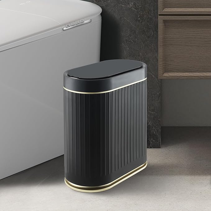 ELPHECO 2 Gallon Bathroom Trash Can with 120 Counts Trash Bags