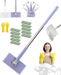 Snap Grip Mini Mop Cloth Changing Mini Mop Magic Cleaning Cloth 5 Automatic Gripping or Releasing 360° Rotating Head &amp Universal CompatibilityWet/Dry Use for Multi Cleaning(Purple 10 Cloth)