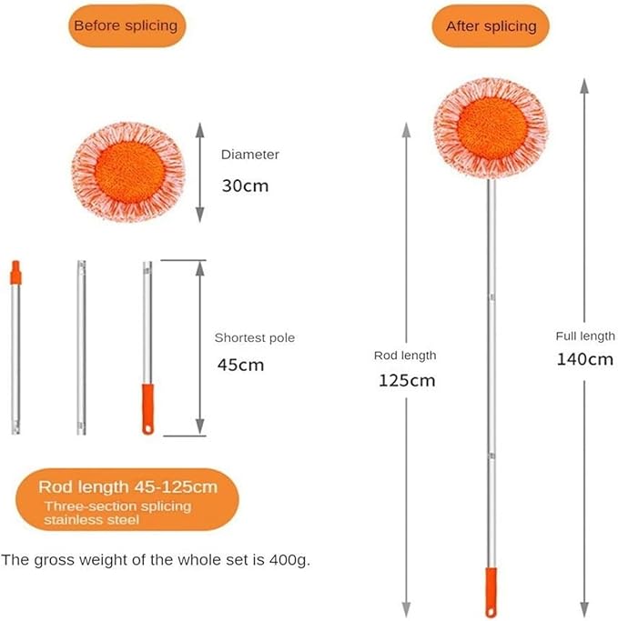 Rotatable Sunflower Household Removable High-Rise Cleaning Supplies Round Mop with Extension Pole for Wall Ceiling