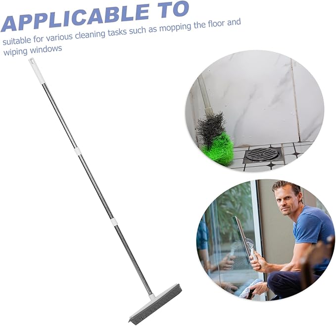 Squeegee Hair Removal Mop Multifunctional Pet Hair Broom for Floors Windows Soft Brush with TPR Efficient Cleaning Tool for Pet Owners
