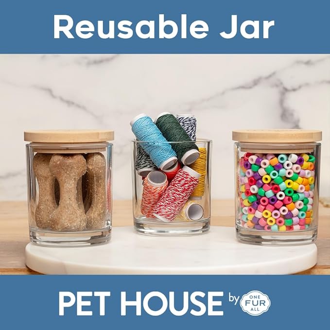 Pet House Candles Plant-Based Long Lasting Clean Burning Scented Pet Odor Candles 60 Hour Burn Time - Wildflowers 9 oz