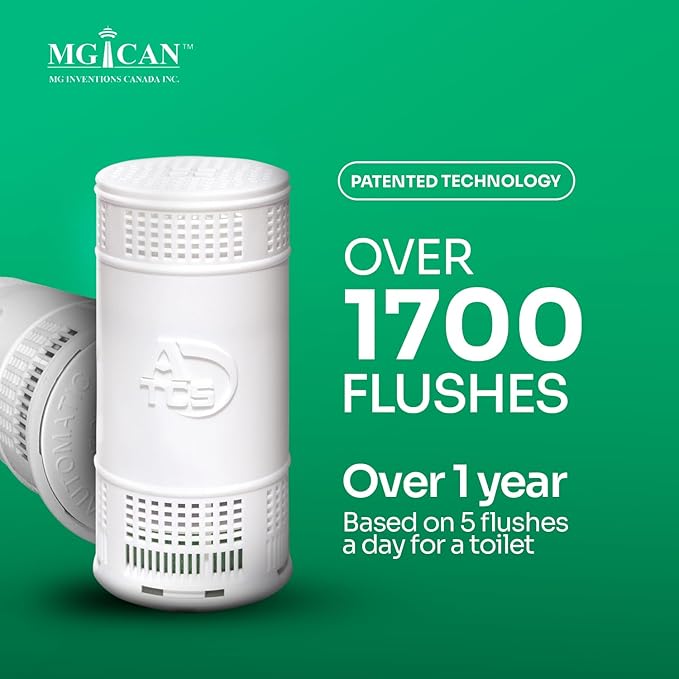 MGICAN Patented Automatic Toilet Bowl Cleaner System (ATCS) 1700+ Flushes - Non Toxic Toilet Bowl Cleaners for Hard Water Stains - UL-Certified Toilet Cleaner 1 Year Supply (1 Pack)