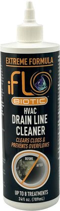iFLO® Extreme A/C Drain Line Cleaner – Fast-Acting Long-Lasting HVAC System Solution for Tough Clogs &amp Buildup – Professional Liquid Drain Cleaner and Clog Remover 24oz Bottle 1 Pack
