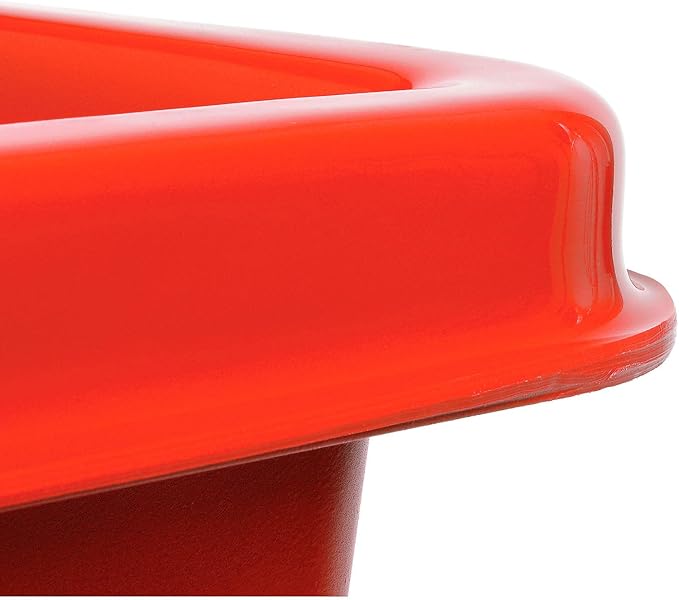 Global Industrial 6 Bushel Plastic Bulk Box Truck Direct Mount Base 500 lbs. Capacity 3 Non-Maring Rubber Casters Red 33-2/5L x 23 W x 24-1/2H