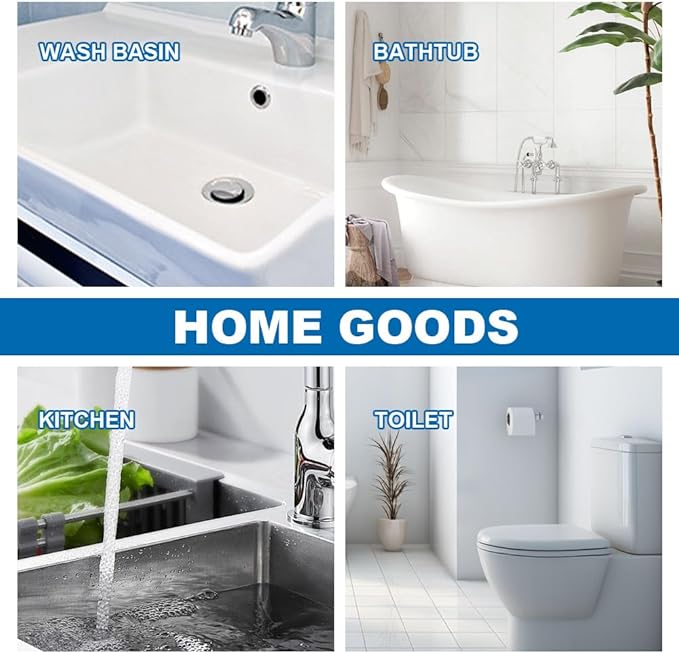 Powerful Pipe Dredging Agent 2025 New Pipeline Dredging Agent Drain Clog Remover Upgrade Quick Cleaning Drains Toilet Cleaner Tool Sink and Drain Pipe Unclogging Agent for Kitchen Bathroom (1Pcs)
