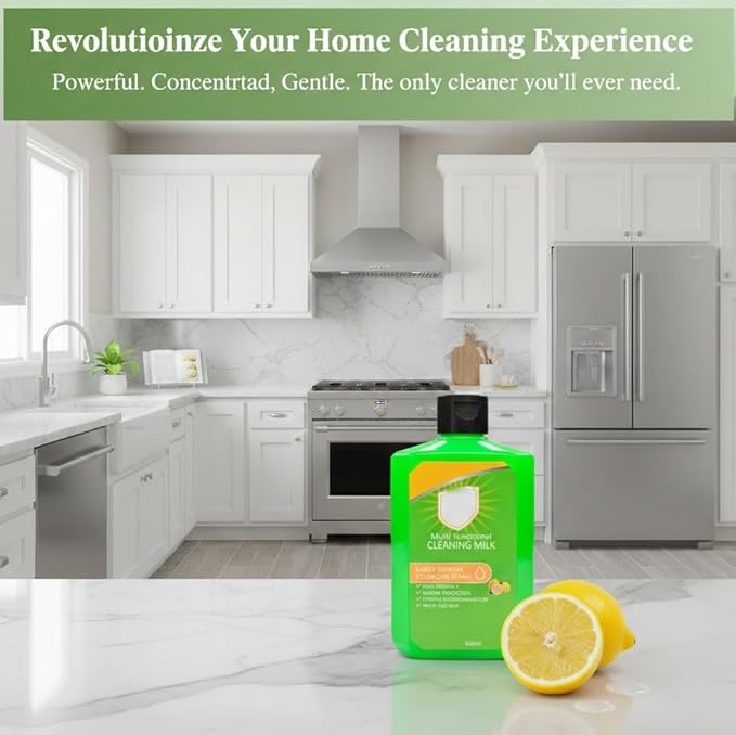 Multi-Purpose Cleaning Milk Powerful Cleaning Milk House Cleaner Powerful Multifunctional Concentrated Cleansing Lotion for Household Kitchen and Bathroom 300ml (3pcs)