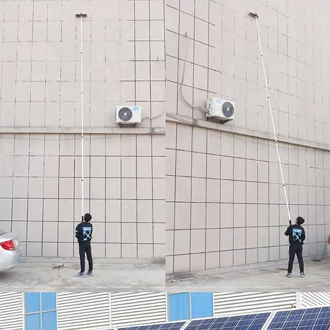 Window Cleaner Tool Solar Panel Cleaning Kit Rotatable Brush Head Telescopic Suitable for Cleaning High Altitude Glass Exterior Walls Cleaning Photovoltaic and Solar Panels.