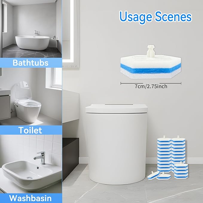 Aimery 100 Counts Blue Disposable Toilet Bowl Cleaning Wand Refills Compatible With Clorox(100Blue)