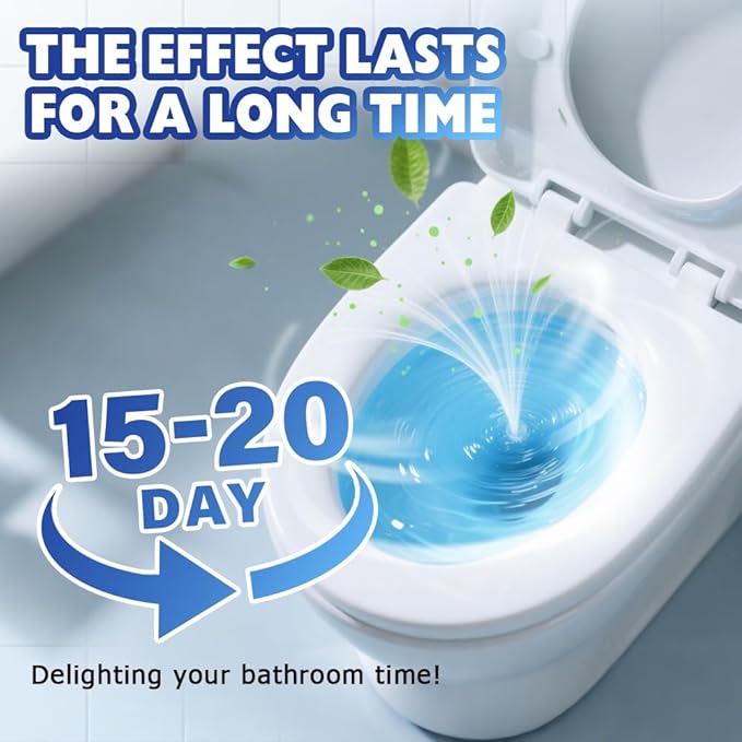 Automatic Toilet Bowl Cleaner Tablets Blue Toilet Bowl Tablets Drop in Tank Long Lasting Tank Cleaner for Bathroom Convenient Blue Deodorizer Easy Flush Cleaner Tablets for Toilet（20）