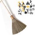 Handmade Vietnamese Straw Broom Single Handle – Free Halloween Decoration Set Witch Broom for Costume Haunted House &amp Indoor Decor Soft Grass Whisk Broom for Sweeping or Display