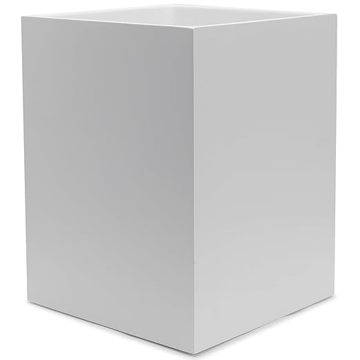 Matte White Square Small Trash Can 2 Gallons / 7.5L Garbage Can Waste Basket for Home Bathrooms Office Under Desk Bedroom Laundry Room Kitchen Kids Room and Dorm