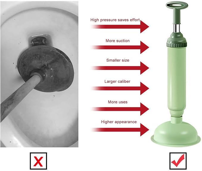 Toilet Plunger -Cleane Pipeline Clogged Clogging Toilet Cleaner for Bathroom Kitchen Sink Drain Toilet Cleaner