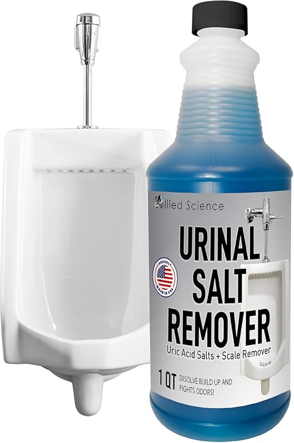 Urinal Salt Calcium and Mineral Scale Remover - Eliminates Urine Odor Destroys Uric Acid Salt Deposit Buildup