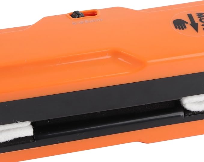 Magnetic Window Cleaner Double-Sided Glass Wiper for School and Car Includes 2 Soft Rags and Secure -Drop Design Easy to Use and Store (Orange)