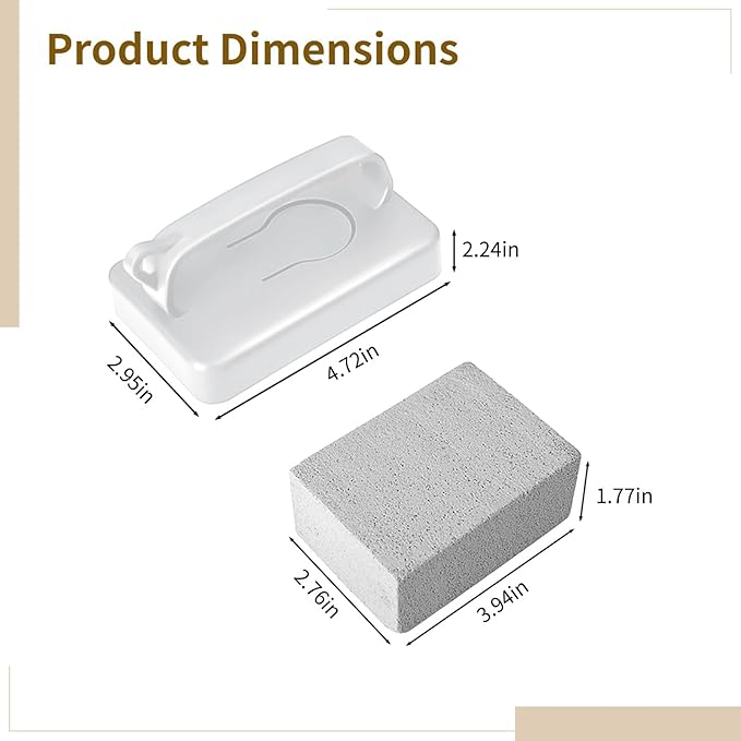 7 Pcs Pool and Tile Pumice Cleaning Kit Includes Handle &amp 6 Stones for Stubborn Stain Removal On Grout Concrete and Spa Surfaces