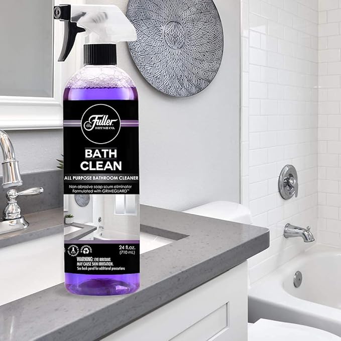 Fuller Brush Bath Clean – 24 oz Bathroom Cleaner Bottle with Spray– Dissolves Soap Scum Hard Water Stains &amp Mineral Build-Up – For Sinks Showers &amp Tubs – Pack of 2