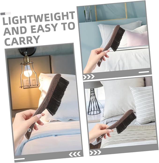 PRETYZOOM 2pcs Wooden Furniture Cleaning Brush with Soft Horsehair Bristles Portable Mini Broom for Instruments Keyboards and Dusting Surfaces
